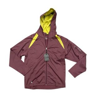 STORMTECH L purple/olive full zip sleeve pocket large hood performance jacket